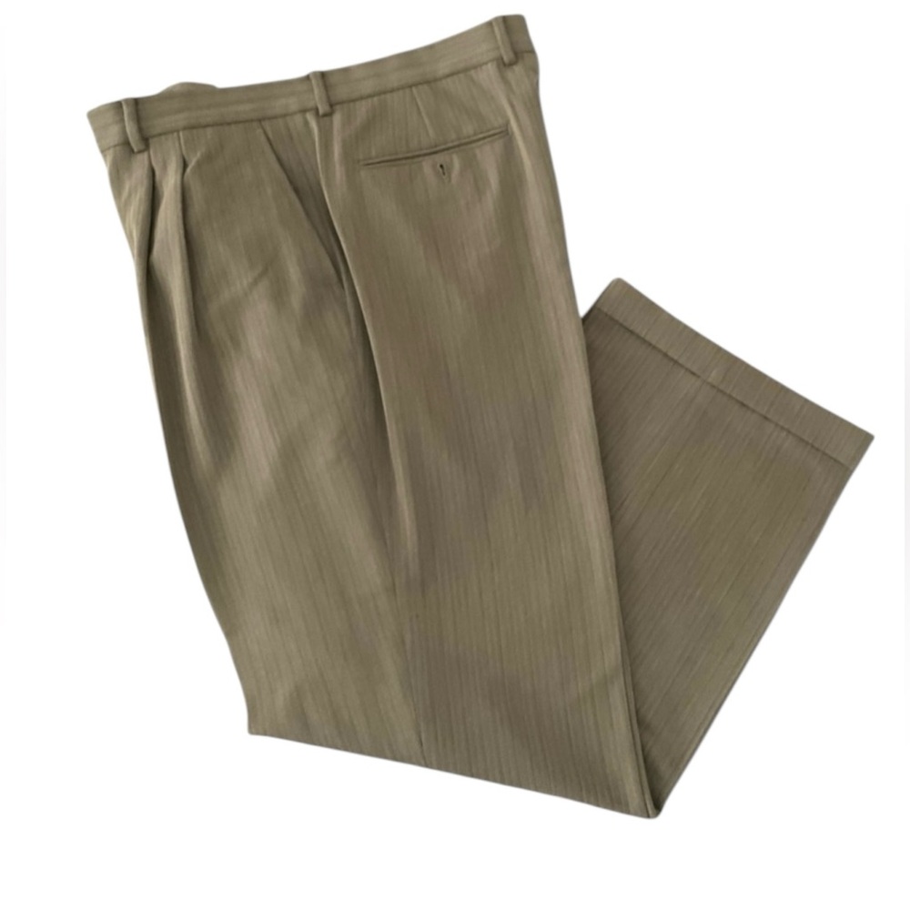 CLAIBORNE Men’s Pants Dress 36/29 Tan Cuffed Polyester Rayon NWOT